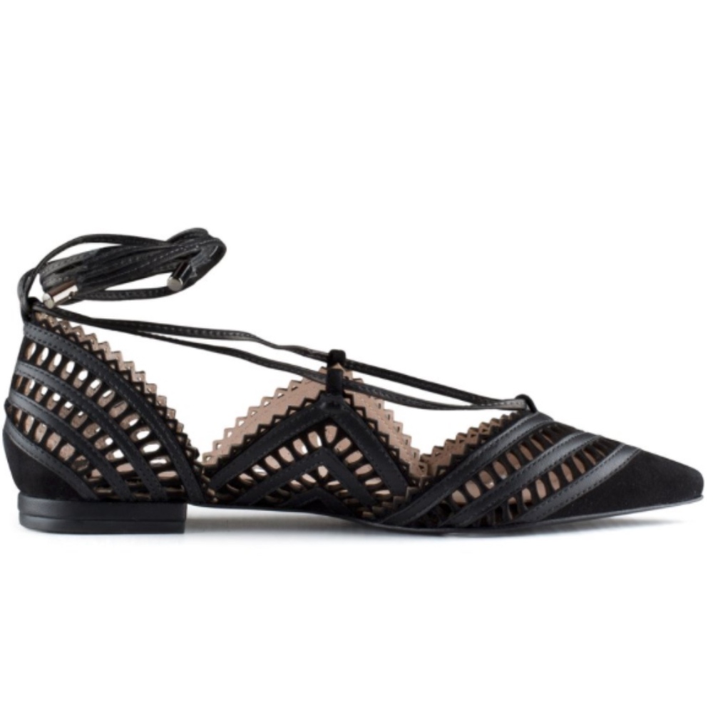 Ashley Cole Abigail Laser cut Lace-Up Flat